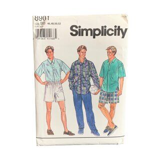 Simplicity 8901 Mens Shirt Pants Short Pattern Size 46 48 50 52 - uncut